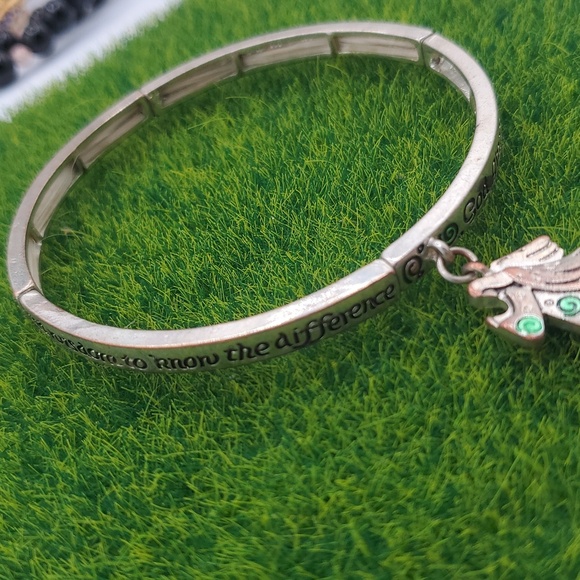 Silver Tone Angel Charm Bracelet God Grant Me The Sernity Prayer B3006 - Picture 2 of 4